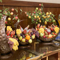 Xingpai Cateringapparatuur Op Maat Feest Fruitplaat Decoratie Koperen Maan Vorm Roestvrijstalen Fruitplaat