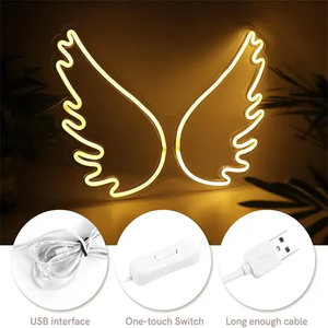 ป้ายไฟนีออนรูปผีเสื้อสำหรับตกแต่งผนังห้องนอน ไฟ <span class=keywords><strong>LED</strong></span> ปีกนีออนแบบ USB หรือใช้แบตเตอรี่ สำหรับตกแต่งงานปาร์ตี้ - Product Image 2