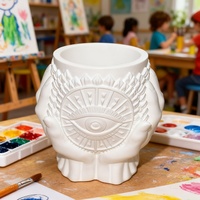 En gros Pots à bougies en gypse motif œil protecteur - Contenants vides en plâtre pour aromathérapie DIY pour la décoration intérieure