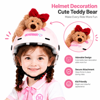 Décoration de casque en peluche détachable avec nœud, accessoires de casque de vélo et de moto pour enfants avec Velcro