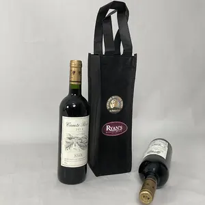 Özelleştirilmiş alüminyum folyo soğutma torbası bir şişe şarap çantası olmayan dokuma bez şarap çantası