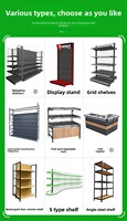 Étagères et présentoirs de supermarché multi-niveaux en acier laminé à froid de qualité industrielle, en stock, protection anti-corrosion