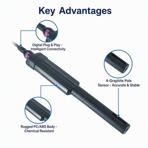 Capteur de conductivité numérique CDC40101 avec câble de 1 m, électrode intelligente à 4 pôles en graphite pour l'analyse de la qualité de l'eau - Product Image 2