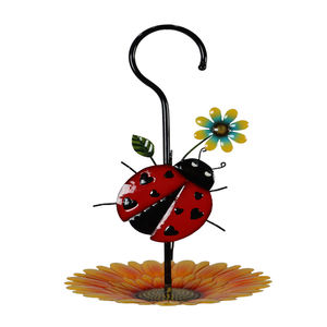 Plateau à fleurs en fer blanc, Design <span class=keywords><strong>coccinelle</strong></span>, pour mangeoire d'oiseaux - Product Image 1