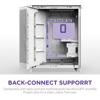 Gabinete de PC para Juegos NZXT H9 Flow RGB+ Negro Blanco, Torre Media ATX, Vista de Cristal, con 7 Ventiladores Preinstalados para PC de Escritorio para Juegos, DIY
