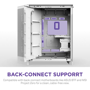 Gabinete de <span class=keywords><strong>PC</strong></span> para Juegos <span class=keywords><strong>NZXT</strong></span> H9 Flow RGB+ Negro Blanco, Torre Media ATX, Vista de Cristal, con 7 Ventiladores Preinstalados para <span class=keywords><strong>PC</strong></span> de Escritorio para Juegos, DIY - Product Image 6