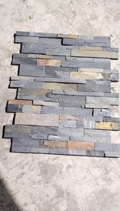 Revestimiento de pared de piedra Natural para pizarra, Panel de piedra oxidado en forma de Z, hecho a mano - Product Image 4