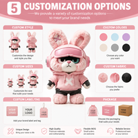 Produsen OEM ODM Boneka Kelinci Pink Buatan Khusus dengan Mainan Boneka Plush Lembut untuk Pesanan Grosir dan Label Pribadi
