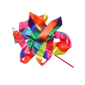 เชือกเรียวเคลือบสีพร้อมริบบิ้นสำหรับเต้นแบบมีรอยขีดข่วนริบบิ้นสำหรับยิมนาสติก - Product Image 2