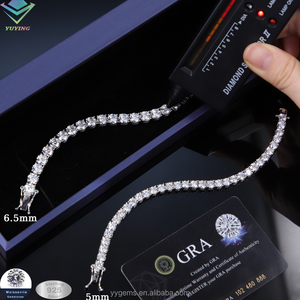 Various sizes tennis chain bracelet VVS moissanite diamond Pass diamond tester Gold plated 925 sterling sliver GRA certificate - Product Image 4