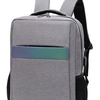 Sac à dos professionnel pour homme avec port de chargement USB, bande réfléchissante, tissu Oxford imperméable, 20-35L, pour ordinateur portable urbain, en polyester