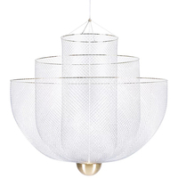 Lampe suspendue en métal en forme de corne rétro, taille moyenne, en fer, lampe LED décorative d'intérieur pour restaurant, lustre suspendu
