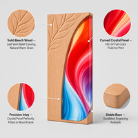 Trofi Kristal Kayu Solid Kreatif Kustom dengan Cetak Warna Desain Warna Pohon untuk Penghargaan Kinerja Korporat dan Medali Penghargaan Karyawan Tahunan