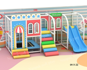 Équipement de terrain de jeu intérieur à assemblage rapide Trampoline sensoriel pour enfant lumineux Double toboggan Naughty Castle Soft Play pour les cafés scolaires - Product Image 4