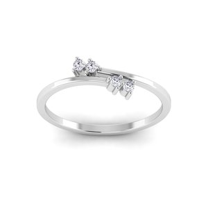 Bague de fiançailles classique en or vintage, design personnalisé, avec quatre diamants, plaquée rhodium, cadeau d'anniversaire pour femme - Product Image 3