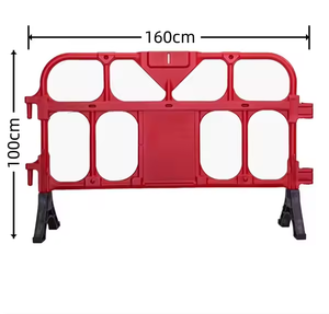 Barrière de circulation temporaire rouge et blanche, barrière de sécurité routière en plastique - Product Image 3