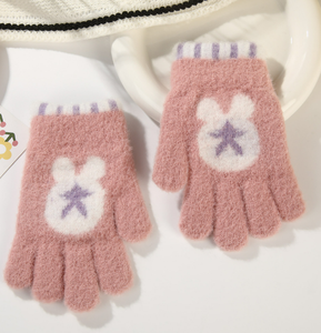 <span class=keywords><strong>Gants</strong></span> tricotés en jacquard pour bébé, motif <span class=keywords><strong>Mickey</strong></span> et étoiles, en velours de vison doux et chaud, résistants au froid, pour l'extérieur en hiver - Product Image 3