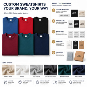 Sudaderas Personalizadas para Hombre, Gruesas, de 420 g, con Cuello Redondo, de Forro Polar, Poliéster y Elastano, Sudadera Elástica, Lisa, para Marca Privada, OEM - Product Image 5