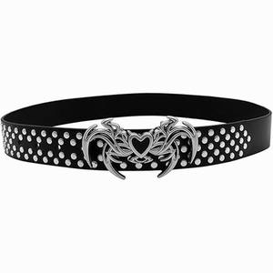 Cinturón Y2K con Hebilla de Calavera Gótica, Accesorio para Halloween, Cinturón Punk con Remaches para Mujer - Product Image 4