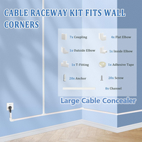 Kit de cache-câbles en plastique/PVC blanc de haute qualité, 8 pièces, 15,7 x 1,18 pouces, type à brancher, pour dissimuler les câbles