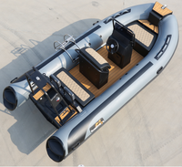 Coque en aluminium 15.4ft RIB Boat Hypalon PVC Fiberglass Gonflable Rowing Fishing Boat River Lake Power Engine Combo Set Outdoor