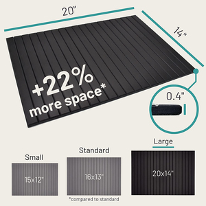 Bamboo <strong>Black</strong> Couch Tray 20x14 Inch Large <strong>Sofa</strong> Armrest Tray <strong>Table</strong> for Straight Chair Arm Flexible Sustainable Non-Slip - Product Image 4