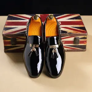 Mokasin Scarpe da Sera kulit Online penjualan terlaris Drop pengiriman mode bertatah loafer pria gaun sepatu kulit 2023
