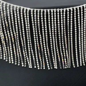 Cadena de Copa con diamantes de imitación para vestido de boda, cadena de cristal para coser, venta al por mayor, S223