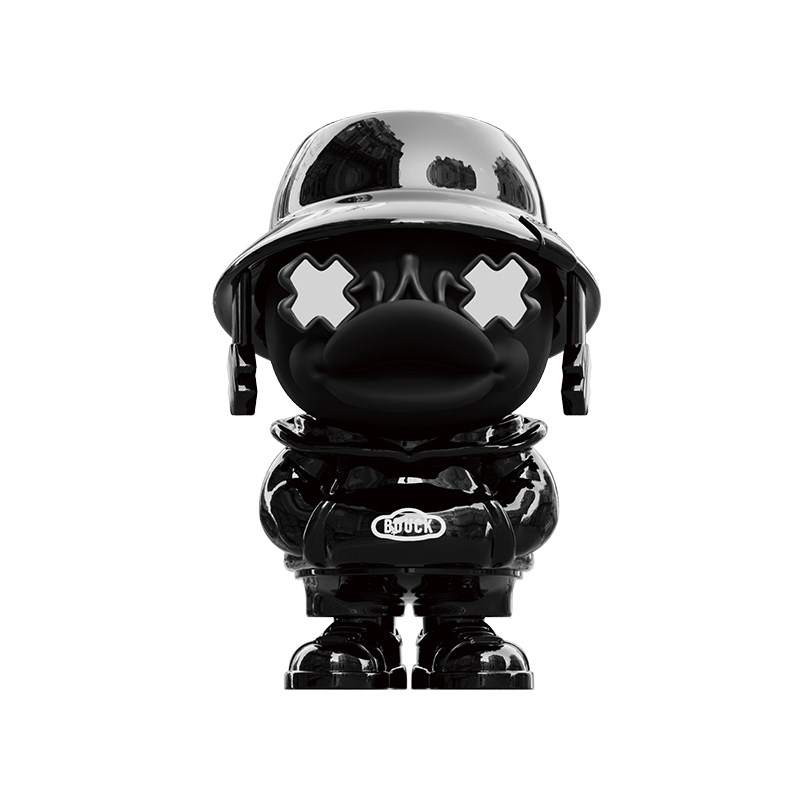 Porte-clés canard super cool noir mat, poupée-8cm