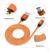 Cable de Carga USB de Fábrica a Precio de Mayorista, 0.5M 1M 2M, Longitud Personalizada, Cable de Datos USB a Micro para Accesorios Móviles