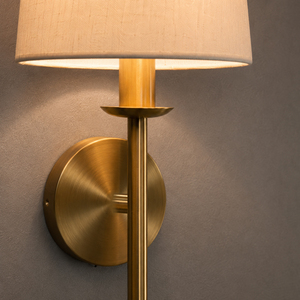 Light Luxury Tapered Cloth Shade <b>Wall</b> <b>Sconce</b> Golden Metal <b>Wall</b> Lamp For Villa Hotel Interior - Product Image 3