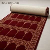 Tapis de prière en batik tropical à motifs de feuilles pour mosquée, sur mesure, en laine de 6 mm à 15 mm, pour le projet de Masjid en Malaisie
