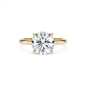 แหวนเพชรเม็ดเดี่ยวทรงกลม 2 กะรัต ทองคำขาว 14K เพชรเพาะเลี้ยงในห้องปฏิบัติการ สำหรับงานหมั้นและงานแต่งงาน - Product Image 4
