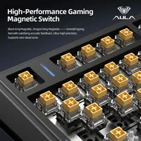 Clavier mécanique AULA F75 HE à interrupteurs magnétiques, disposition 75 %, effet Hall, taux de polling 8K, tri-mode, RVB, Hot Swap, USB-C, Plug & Play