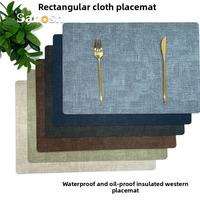 SANOSH Tapis de table rectangulaire de luxe résistant à la chaleur, imperméable, antidérapant, anti-huile, en cuir PVC