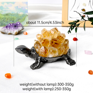 Lampada da comodino notturna a forma di tartaruga con luci notturne a mano con pietre curative naturali - Product Image 4