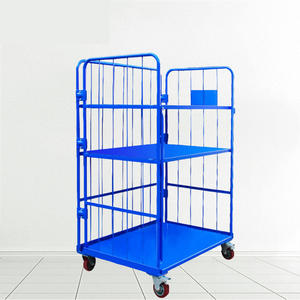 Aanpasbare <span class=keywords><strong>Oem</strong></span> Vierwielige Opvouwbare Logistieke Trolleys 500Kg Capaciteit Staalgaas Opslagrol Pu Gepoedercoat Gelast Staal - Product Image 3