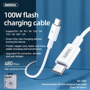 Remax RC-175C เราสายชาร์จข้อมูลแบบ5A สีขาว Type-C ไปยัง Type-C สาย <span class=keywords><strong>USB</strong></span> แอนดรอยด์ - Product Image 4