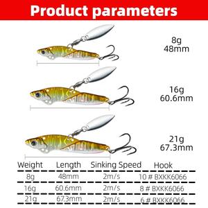 Offre Spéciale 8g 16g 21g 3D yeux réalistes pêche en métal jigging appât vibrant cuillère naufrage métal VIB leurre de pêche pour <span class=keywords><strong>perche</strong></span> - Product Image 2