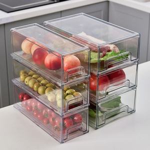 1 Pack Stackable Clear Airtight Eco-Friendly Refrigerator <b>Drawer</b> PP Plastic Pull-Out Kitchen Pantry Storage Containers Bins - Product Image 4