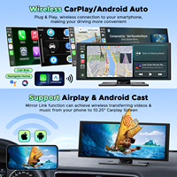 Écran de voiture sans fil CarPlay Sreen Android Auto 10.25 pouces pour voiture avec caméra de bord avant arrière Écran partagé de navigation 2.5 K + 1080P