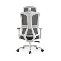 Chaise de bureau ergonomique moderne à dossier haut en maille, appui-tête réglable, support lombaire, accoudoirs fixes, inclinaison à 3 positions, pour ordinateur