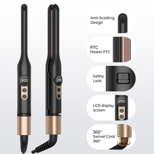 Портативный мини-утюжок с ЖК-дисплеем, электрический выпрямитель для волос - Product Image 6