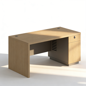 Modern Executive Office <strong>Desk</strong> with Built-in Cable Box and Storage Easy Assembly <strong>200cm</strong> Steel Frame <strong>Desk</strong> Set - Product Image 2