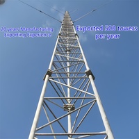 Torre de Telecomunicaciones de Acero Galvanizado de 60 m con Cables de Soporte Triangulares para Microondas y Telefonía Celular