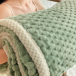 Custom Soft Solid Fluffy Plush Fur Velvet Blanket <strong>Throw</strong> Cozy Thicken Warm Flannel Fleece Blanket <strong>for</strong> Winter Double <strong>Bed</strong> <strong>King</strong> <strong>Size</strong> - Product Image 1