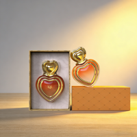 Nouvelle conception de flacons de parfum vides en forme de cœur de 50 ml, design unique et luxueux, flacons de parfum en verre
