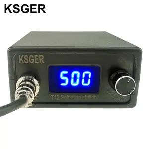 KSGER ชุดอุปกรณ์ DIY ดิจิทัล T12,หัวแร้ง STM32ปลายโลหะ T12มือจับอัตโนมัติให้ความร้อนเร็ว907
