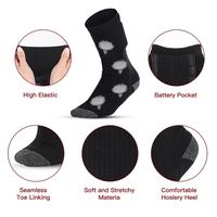 2025 Hot Feet Chaussettes thermiques Chaussettes de ski chauffantes électriques à piles à bas prix