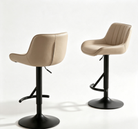 Chaise de bar moderne en cuir, légère, durable et écologique, avec pieds en fer, pour usage commercial dans les bureaux à domicile et les hôtels